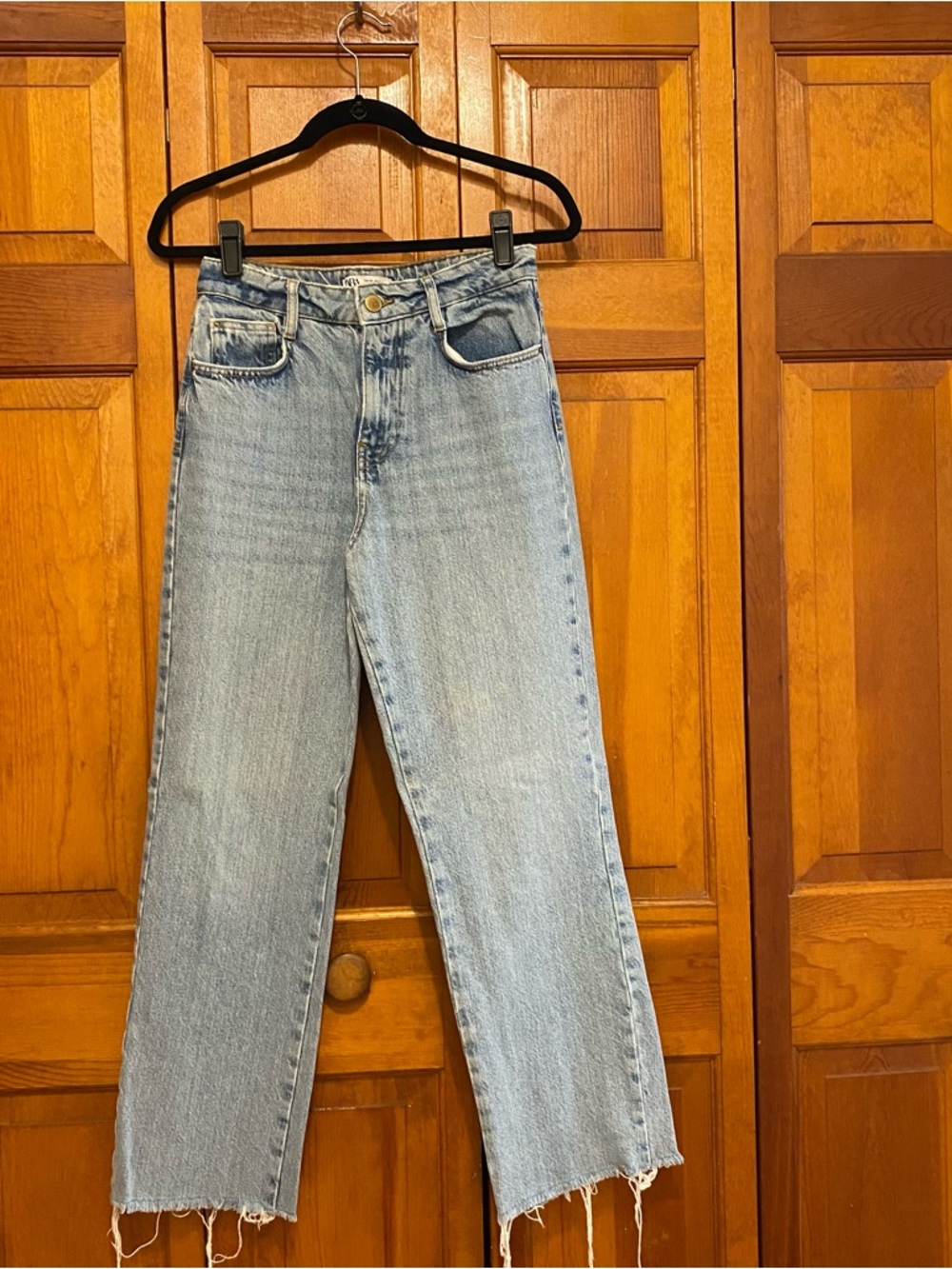 Zara Light Wash Straight-Leg Jeans